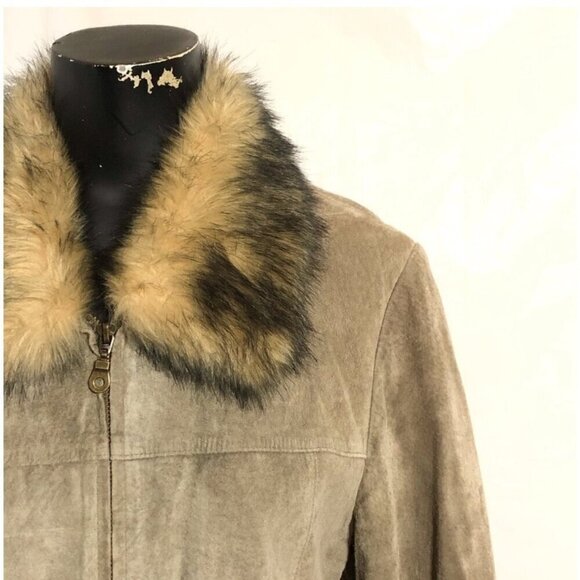 Uniform by John Paul Richard Suede Zip Up Jacket Size 10 - Picture 2 of 7